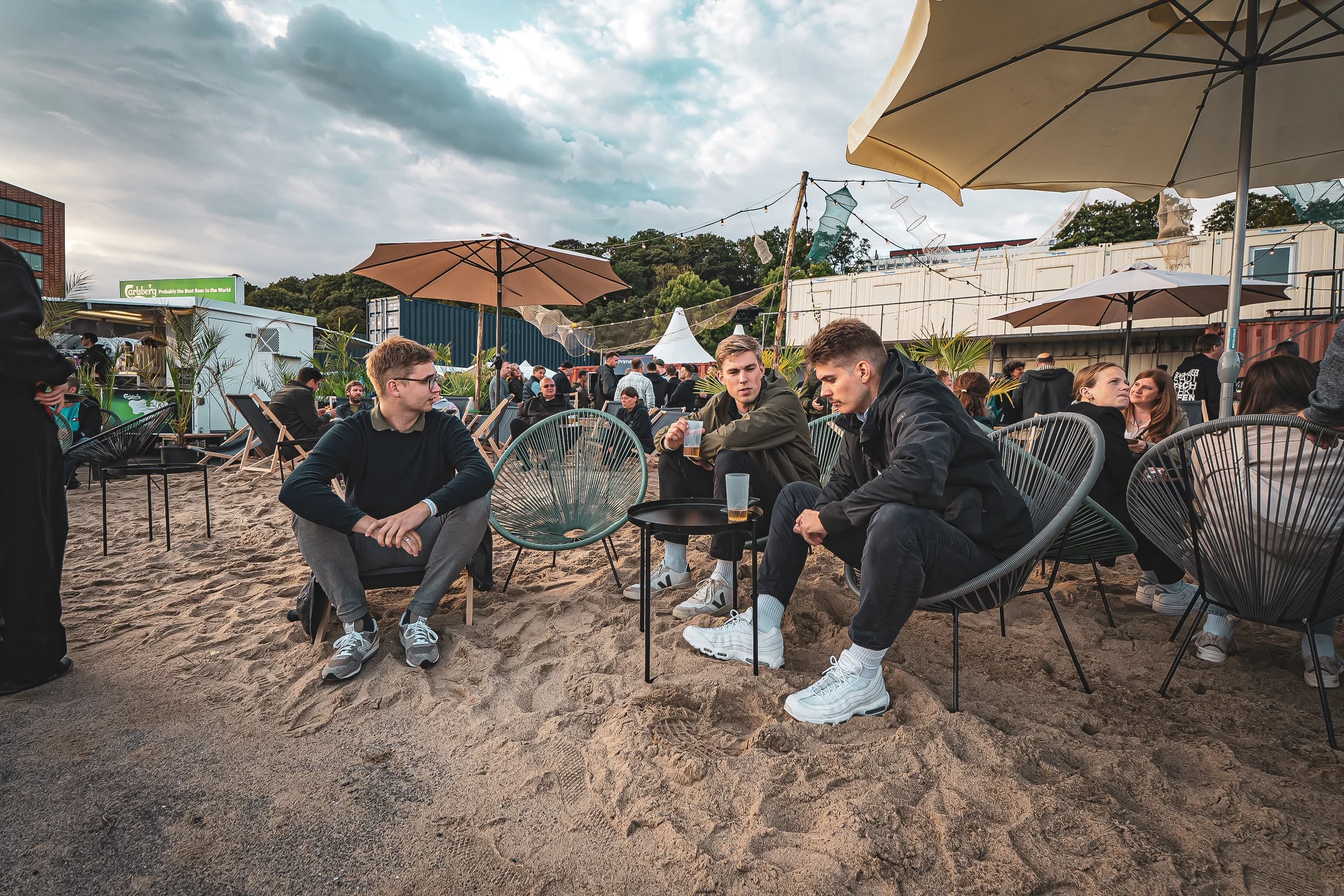 Outdoor seating and event space by the River Elbe